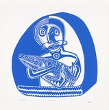 Artist: Lasisi, David. | Title: Saben | Date: 1976 | Technique: screenprint, printed in blue ink, from one stencil