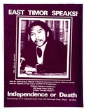 Artist: EARTHWORKS POSTER COLLECTIVE | Title: East Timor speaks! | Date: 1976 | Technique: screenprint, printed in red ink, from one stencil