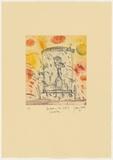Artist: Olsen, John. | Title: Beckett and the gypsy caravan | Date: 1991 | Technique: etching, aquatint, printed in colour with plate-tone, from one plate | Copyright: © John Olsen. Licensed by VISCOPY, Australia