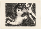 Artist: BOYD, Arthur | Title: St Francis blowing Brother Masseo into the air. | Date: (1965) | Technique: lithograph, printed in black ink, from one plate | Copyright: Reproduced with permission of Bundanon Trust