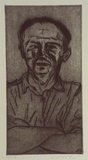 Artist: Lincoln, Kevin. | Title: not titled [Noel McKenna] | Date: 2000, May | Technique: etching, printed in black ink, from one plate