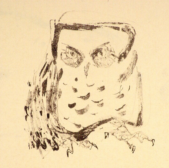 Artist: b'MACQUEEN, Mary' | Title: b'Owl' | Date: 1974 | Technique: b'lithograph, printed in black ink, from one plate' | Copyright: b'Courtesy Paulette Calhoun, for the estate of Mary Macqueen' Artist: b'MACQUEEN, Mary' | Title: b'Owl' | Date: 1974 | Technique: b'lithograph, printed in black ink, from one plate' | Copyright: b'Courtesy Paulette Calhoun, for the estate of Mary Macqueen'