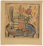 Artist: PRESTON, Margaret | Title: Native flowers, Aboriginal design. | Date: 1943 | Technique: woodcut, printed in colour, from one masonite block | Copyright: © Margaret Preston. Licensed by VISCOPY, Australia