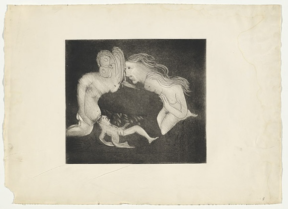 Artist: b'BOYD, Arthur' | Title: bThe women's vow. | Date: (1970) | Technique: b'etching and aquatint, printed in black ink, from one plate' | Copyright: b'Reproduced with permission of Bundanon Trust' Artist: b'BOYD, Arthur' | Title: bThe women's vow. | Date: (1970) | Technique: b'etching and aquatint, printed in black ink, from one plate' | Copyright: b'Reproduced with permission of Bundanon Trust'