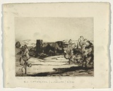 Artist: b'Rosenstengel, Paula.' | Title: b'Roman Catholic Cathedral, Lismore' | Date: c.1935 | Technique: b'drypoint, printed in greenish black ink, from one plate'