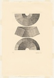 Artist: Meadmore, Clement. | Title: Three views of half circle module with square cross-section titled at 22 1/2 degrees | Date: 1992 | Technique: etching, printed in black ink, from, one plate