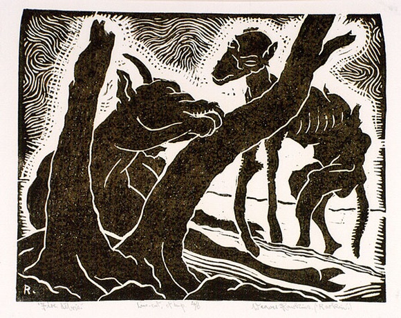 Artist: b'Hawkins, Weaver.' | Title: b'Fire debris' | Date: c.1966 | Technique: b'linocut, printed in black ink, from one block' | Copyright: b'The Estate of H.F Weaver Hawkins' Artist: b'Hawkins, Weaver.' | Title: b'Fire debris' | Date: c.1966 | Technique: b'linocut, printed in black ink, from one block' | Copyright: b'The Estate of H.F Weaver Hawkins'