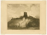 Artist: Streeton, Arthur. | Title: Corfe Castle. | Date: (1912) | Technique: lithograph, printed in olive green ink, from one stone