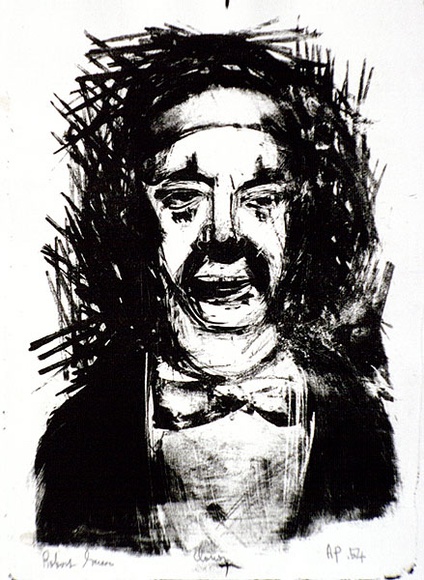 Artist: b'Grieve, Robert.' | Title: b'Clown' | Date: 1954 | Technique: b'lithograph, printed in black ink, from one stone' Artist: b'Grieve, Robert.' | Title: b'Clown' | Date: 1954 | Technique: b'lithograph, printed in black ink, from one stone'