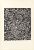 Artist: Hayward Pooaraar, Bevan. | Title: Dreamtime yam essence of life | Date: 1988 | Technique: linocut, printed in black ink, from one block