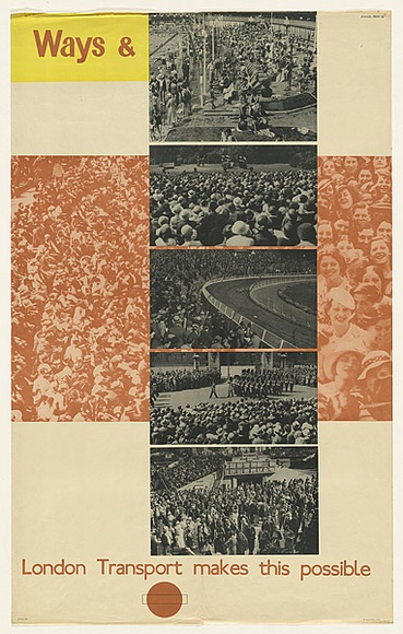 Artist: b'Beck, Richard.' | Title: b'Ways &: London transport makes this possible.' | Date: 1938 | Technique: b'lithograph, printed in colour, from multiple plates' Artist: b'Beck, Richard.' | Title: b'Ways &: London transport makes this possible.' | Date: 1938 | Technique: b'lithograph, printed in colour, from multiple plates'