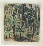 Artist: PRESTON, Margaret | Title: Ferntree gully | Date: 1946 | Technique: monotype, printed in colour, from one masonite sheet | Copyright: © Margaret Preston. Licensed by VISCOPY, Australia