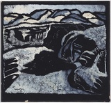 Artist: PRESTON, Margaret | Title: Dry river bed NT. | Date: 1953 | Technique: stencil, printed in colour, from one hand-cut paper stencil | Copyright: © Margaret Preston. Licensed by VISCOPY, Australia