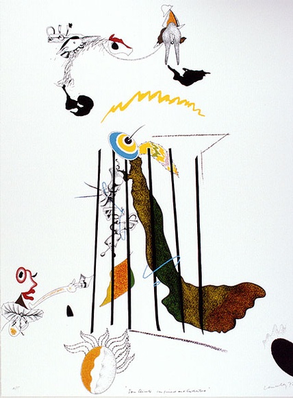 Artist: b'Lanceley, Colin.' | Title: b'Don Quixote confined and enchanted' | Date: 1972 | Technique: b'screenprint, printed in colour, from multiple stencils' | Copyright: b'\xc2\xa9 Colin Lanceley. Licensed by VISCOPY, Australia' Artist: b'Lanceley, Colin.' | Title: b'Don Quixote confined and enchanted' | Date: 1972 | Technique: b'screenprint, printed in colour, from multiple stencils' | Copyright: b'\xc2\xa9 Colin Lanceley. Licensed by VISCOPY, Australia'