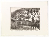 Artist: PLATT, Austin | Title: Bridge over pond, Centennial Park | Date: 1978-80 | Technique: etching, printed in black ink, from one plate
