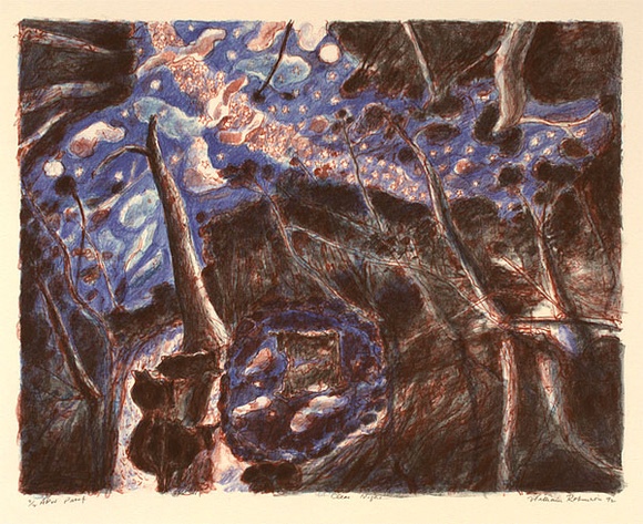 Artist: b'Robinson, William.' | Title: b'Clear night' | Date: 1992 | Technique: b'lithograph, printed in colour ink, from four stones' Artist: b'Robinson, William.' | Title: b'Clear night' | Date: 1992 | Technique: b'lithograph, printed in colour ink, from four stones'
