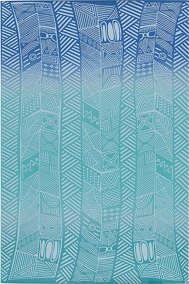 Artist: b'REDBACK GRAPHIX' | Title: b'Wrapping paper: Pumpuni' | Date: 1986 | Technique: b'screenprint, printed in colour, from three stencils' Artist: b'REDBACK GRAPHIX' | Title: b'Wrapping paper: Pumpuni' | Date: 1986 | Technique: b'screenprint, printed in colour, from three stencils'