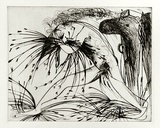 Artist: BOYD, Arthur | Title: Nebuchadnezzar with beast and cornstalks. | Date: (1968-69) | Technique: etching, printed in black ink, from one plate | Copyright: Reproduced with permission of Bundanon Trust