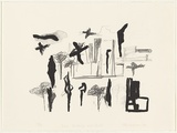 Artist: b'Whisson, Ken.' | Title: b'Trees buildings and birds' | Date: 1992 | Technique: b'lithograph, printed in black ink, from one plate'