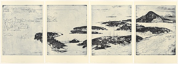 Artist: b'SCHMEISSER, Jorg' | Title: b'Mawson Station.' | Date: 2001 | Technique: b'etching, printed in blue ink, from four plates, on four sheets' | Copyright: b'\xc2\xa9 J\xc3\xb6rg Schmeisser' Artist: b'SCHMEISSER, Jorg' | Title: b'Mawson Station.' | Date: 2001 | Technique: b'etching, printed in blue ink, from four plates, on four sheets' | Copyright: b'\xc2\xa9 J\xc3\xb6rg Schmeisser'