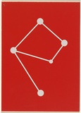 Artist: SELENITSCH, Alex | Title: not titled [red]. | Date: 1995 | Technique: screenprint and autotape on red paint