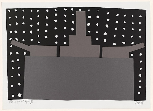 Title: b'A ship at sea at night' | Date: 1995 | Technique: b'screenprint, printed in colour, from multiple stencils'