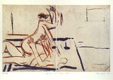 Artist: b'Fransella, Graham.' | Title: b'Woman and large hand' | Date: 1992 | Technique: b'etching, liftground, aquatint and softground, printed in colour, from four plates' | Copyright: b'Courtesy of the artist'