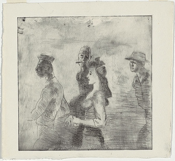 Artist: b'Dargie, William.' | Title: b'Brisbane.' | Date: 1942 | Technique: b'etching, printed in black ink with plate-tone, from one plate' Artist: b'Dargie, William.' | Title: b'Brisbane.' | Date: 1942 | Technique: b'etching, printed in black ink with plate-tone, from one plate'