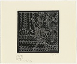 Title: The hunter | Date: 1986 | Technique: linocut, printed in black ink, from one block