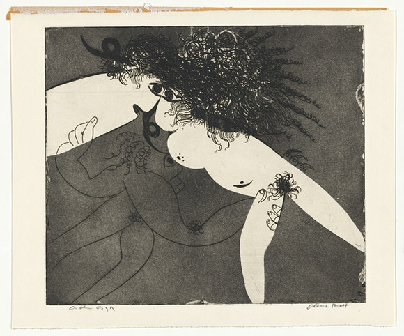 Artist: b'BOYD, Arthur' | Title: b'White joined figures (Elektra backdrop).' | Date: 1962-63 | Technique: b'etching and aquatint, printed in black ink, from one plate' | Copyright: b'Reproduced with permission of Bundanon Trust' Artist: b'BOYD, Arthur' | Title: b'White joined figures (Elektra backdrop).' | Date: 1962-63 | Technique: b'etching and aquatint, printed in black ink, from one plate' | Copyright: b'Reproduced with permission of Bundanon Trust'