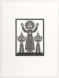 Artist: b'Groblicka, Lidia.' | Title: b'Symmetrical smile 5.' | Date: 1988 | Technique: b'woodcut, printed in black ink, from one block'