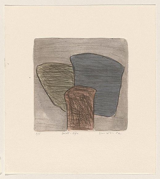 Title: Still-life | Date: 1982 | Technique: drypoint, printed in black ink, from one perspex plate; hand-coloured
