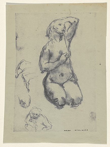 Artist: b'WILLIAMS, Fred' | Title: b'Nude with drawing exercises' | Date: c.1950 | Technique: b'dyeline' | Copyright: b'\xc2\xa9 Fred Williams Estate' Artist: b'WILLIAMS, Fred' | Title: b'Nude with drawing exercises' | Date: c.1950 | Technique: b'dyeline' | Copyright: b'\xc2\xa9 Fred Williams Estate'