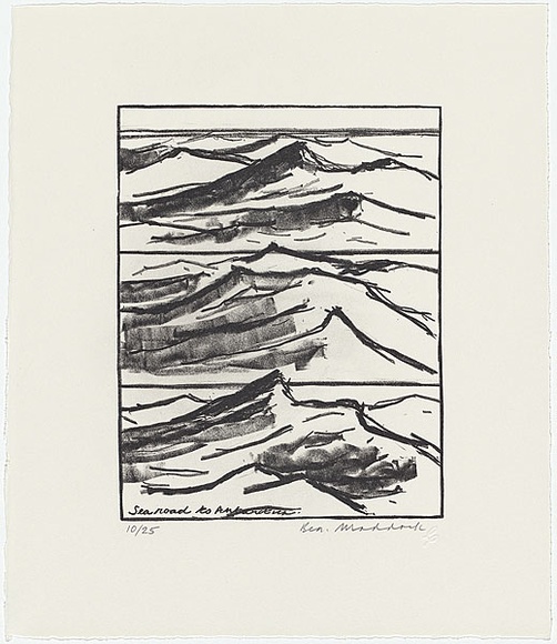 Artist: b'MADDOCK, Bea' | Title: b'Sea road to Antarctica' | Date: 1987 | Technique: b'offset-lithograph, printed in black ink, from one plate' Artist: b'MADDOCK, Bea' | Title: b'Sea road to Antarctica' | Date: 1987 | Technique: b'offset-lithograph, printed in black ink, from one plate'