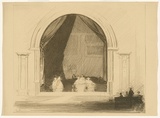 Artist: Streeton, Arthur. | Title: The ballroom, Bamorough Castle | Date: (1912) | Technique: lithograph, printed in brown ink, from one stone