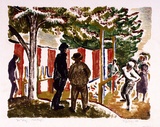 Artist: b'Hawkins, Weaver.' | Title: bThe 'shy' | Date: 1948 | Technique: b'monotype, printed in colour, from one plate' | Copyright: b'The Estate of H.F Weaver Hawkins'