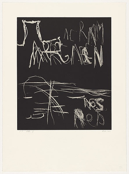 Artist: b'Tomescu, Aida.' | Title: b'Alba II' | Date: 2002 | Technique: b'aquatint, printed in black ink, from one copper plate' | Copyright: b'\xc2\xa9 Aida Tomescu. Licensed by VISCOPY, Australia.' Artist: b'Tomescu, Aida.' | Title: b'Alba II' | Date: 2002 | Technique: b'aquatint, printed in black ink, from one copper plate' | Copyright: b'\xc2\xa9 Aida Tomescu. Licensed by VISCOPY, Australia.'