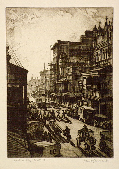 Artist: b'GOODCHILD, John' | Title: b'The work of day' | Date: 1924 | Technique: b'softground etching, printed in brown ink, from one plate' Artist: b'GOODCHILD, John' | Title: b'The work of day' | Date: 1924 | Technique: b'softground etching, printed in brown ink, from one plate'