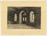 Artist: Coffey, Alfred. | Title: Entrance, St. John College, Sydney University. | Date: 1917 | Technique: etching, printed in black ink, from one plate