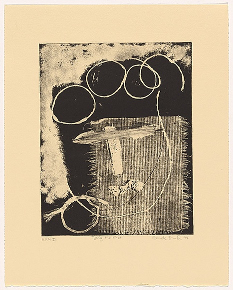 Artist: b'Bruch, Sandy.' | Title: b'Tying the knot' | Date: 1994 | Technique: b'etching and aquatint, printed in black, from one plate' Artist: b'Bruch, Sandy.' | Title: b'Tying the knot' | Date: 1994 | Technique: b'etching and aquatint, printed in black, from one plate'