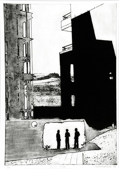 Artist: b'McCarlie, Margaret.' | Title: b'Tunnel vision' | Date: 1984 | Technique: b'etching and aquatint'