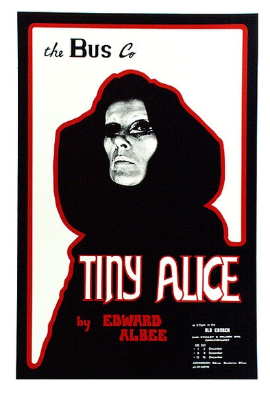 Artist: b'Bolzan, Rick.' | Title: b'Tiny Alice.' | Date: November 1973 | Technique: b'screenprint, printed in colour, from multiple stencils' Artist: b'Bolzan, Rick.' | Title: b'Tiny Alice.' | Date: November 1973 | Technique: b'screenprint, printed in colour, from multiple stencils'