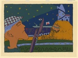 Artist: b'Bell, Greg.' | Title: b'1942, East End under attack.' | Date: 1985 | Technique: b'screenprint, printed in colour, from multiple stencils'