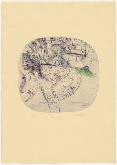 Artist: b'Olsen, John.' | Title: b'Sea surge.' | Date: 1990 | Technique: b'etching, aquatint, printed in colour with plate-tone, from one plate' Artist: b'Olsen, John.' | Title: b'Sea surge.' | Date: 1990 | Technique: b'etching, aquatint, printed in colour with plate-tone, from one plate'