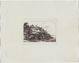 Artist: Terry, F.C. | Title: (Lady Macquarie's Chair). | Date: c.1860 | Technique: etching, printed in purple/black ink, from one plate