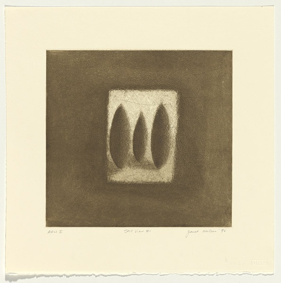 Artist: b'Neilson, Janet.' | Title: b'Still view #1' | Date: 1996, August - September | Technique: b'etching and aquatint, printed in dark brown ink, from one plate' Artist: b'Neilson, Janet.' | Title: b'Still view #1' | Date: 1996, August - September | Technique: b'etching and aquatint, printed in dark brown ink, from one plate'