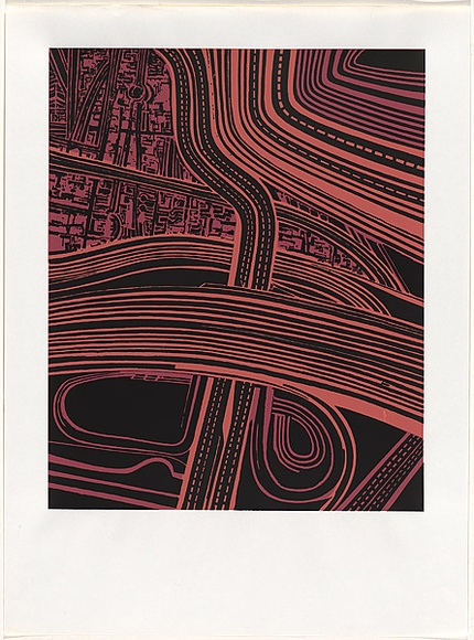 Artist: b'Ellis, Robert.' | Title: b'Motorways.' | Date: 1968 | Technique: b'screenprint, printed in colour, from multiple stencils' Artist: b'Ellis, Robert.' | Title: b'Motorways.' | Date: 1968 | Technique: b'screenprint, printed in colour, from multiple stencils'