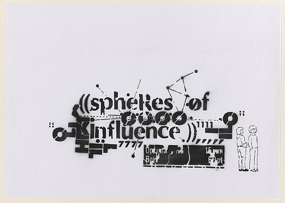 Artist: b'CIVIL,' | Title: b'Not titled (spheres of influence).' | Date: 2003 | Technique: b'stencil, printed in black ink, from one stencil' Artist: b'CIVIL,' | Title: b'Not titled (spheres of influence).' | Date: 2003 | Technique: b'stencil, printed in black ink, from one stencil'