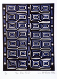 Artist: McNiven. Liz. | Title: The blue print | Date: 1996 | Technique: linocut, printed in black ink, from one block; hand-coloured in blue with pantone pen