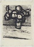 Artist: MADDOCK, Bea | Title: Flowers | Date: 1961 | Technique: etching and sugarlift aquatint, printed in black ink, from one zinc plate